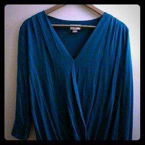 Teal wrap blouse